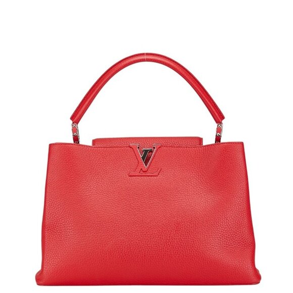 LOUIS VUITTON Red Leather Tote Bag - Picture 1 of 10